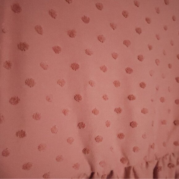 H&M Infant Girls Dusty Pink Swiss Dot Knit Dress 9 Months - Picture 3 of 6